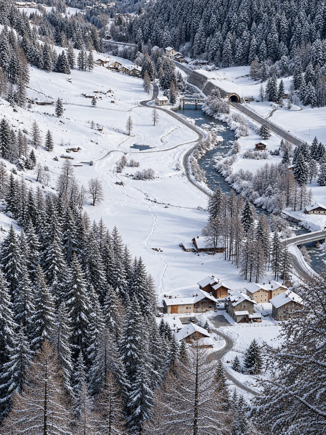 Gressoney-La-Trinité and the Lys valley in winter